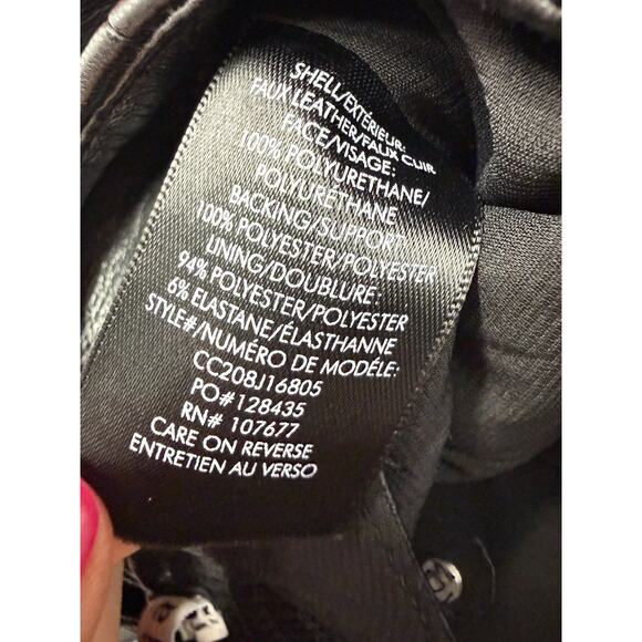 Alice + Olivia Linette Vegan Leather Jumpsuit Black Wide Leg Size XS - Picture 11 of 12